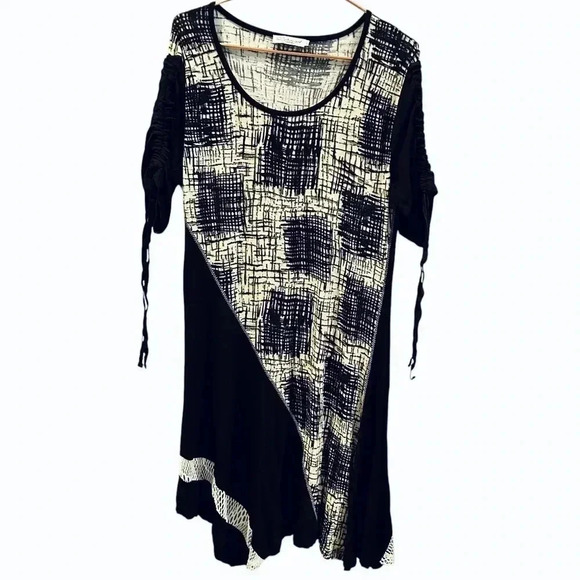 Dzhavel cream and black dress size L - Picture 1 of 11